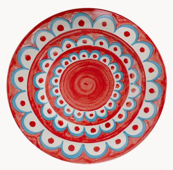 Porcelánové taniere na ovocie Tangeri Red, 6 ks