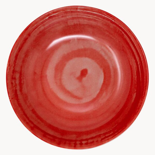 Porcelánové hlboké taniere Tangeri Red, 6 ks