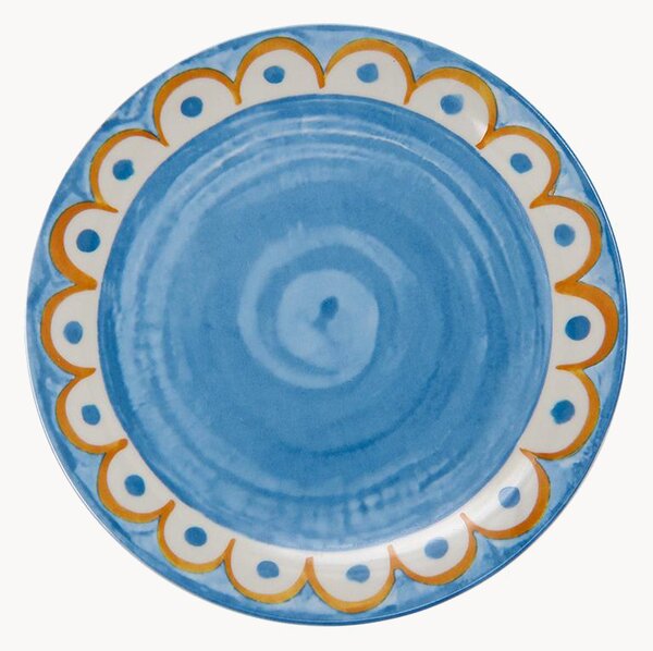 Porcelánové plytké taniere Tangeri Blue, 6 ks