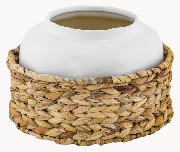 Keramická váza's ratanovým košíkom Sirenuse, V 13 cm
