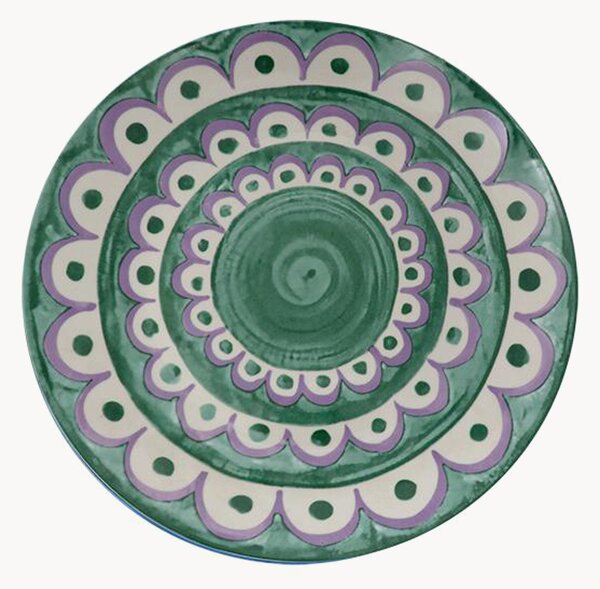 Porcelánové taniere na ovocie Tangeri Green, 6 ks