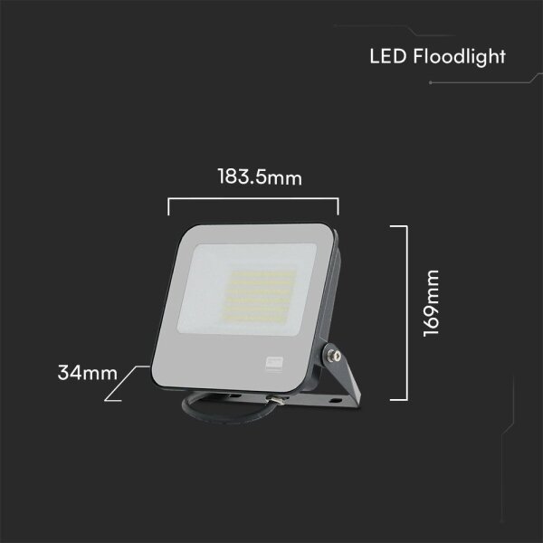 LED Reflektor SAMSUNG CHIP LED/50W/230V 4000K IP65 čierna