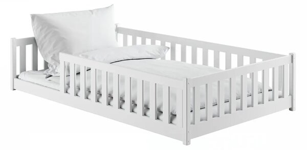 MAXMAX Detská Montessori posteľ z masívu borovice BETTY - 200x120 cm - BIELA