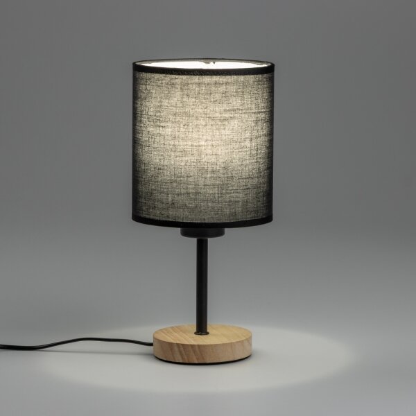 Brilagi - Stolná lampa NUBILA WOOD 1xE27/25W/230V dub/čierna