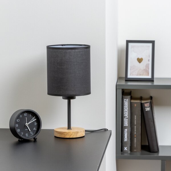Brilagi - Stolná lampa NUBILA WOOD 1xE27/25W/230V dub/čierna