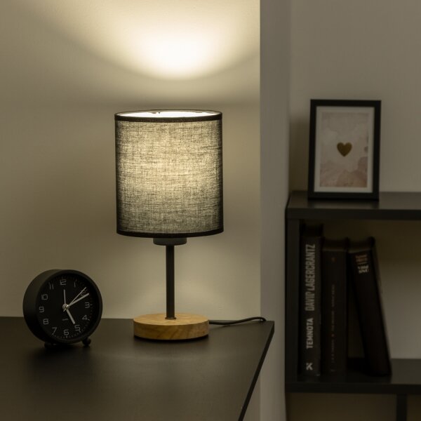 Brilagi - Stolná lampa NUBILA WOOD 1xE27/25W/230V dub/čierna