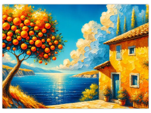 Obraz - Dom s pomarančmi II. (70x50 cm)