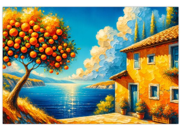 Obraz - Dom s pomarančmi II. (90x60 cm)