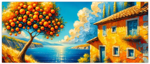 Obraz - Dom s pomarančmi II. (120x50 cm)