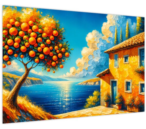 Obraz - Dom s pomarančmi II. (90x60 cm)