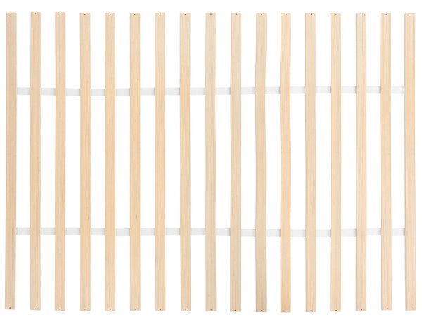 Drevená posteľ svetlohnedá svetlý dub 140 x 200 cm MDF dubová dyha klasický rám postele s čelom
