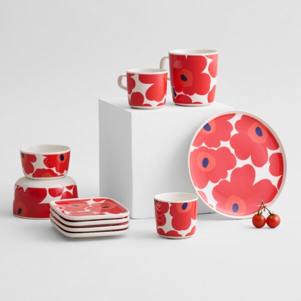 Marimekko Tanier Oiva Unikko 20cm, červený