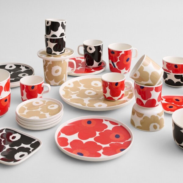 Marimekko Tanier Oiva Unikko 20cm, červený