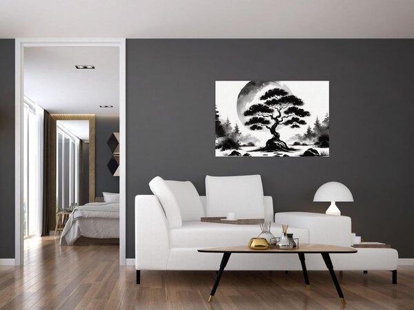 Obraz – Čiernobiela bonsai (90x60 cm)