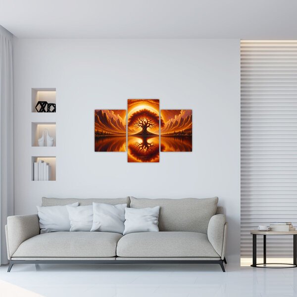 Obraz – Strom v krvavom slnku (90x60 cm)