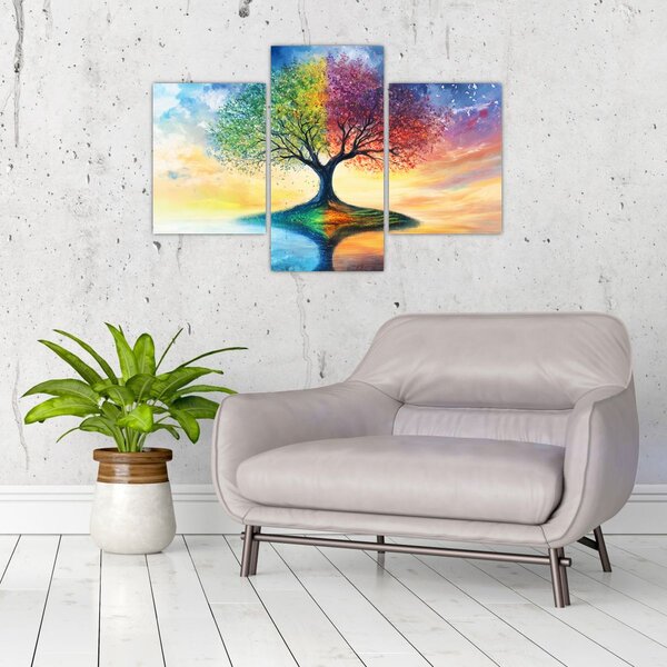 Obraz – Maľovaný strom ročných období (90x60 cm)