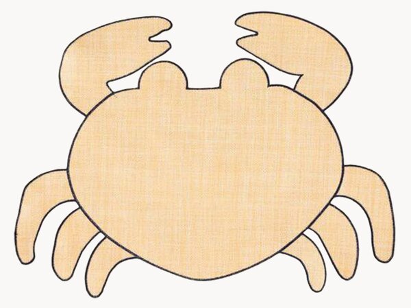Rafiové prestieranie v tvare kraba's vyšívaným okrajom Crab