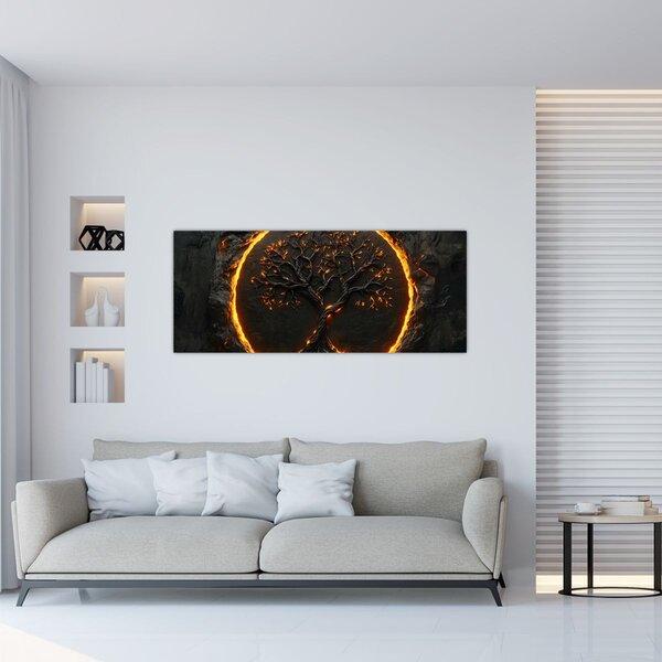 Obraz – Strom života v láve II. (120x50 cm)