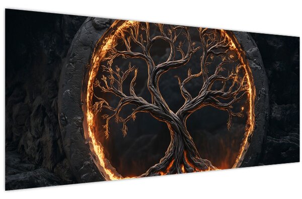 Obraz – Strom života v láve I. (120x50 cm)