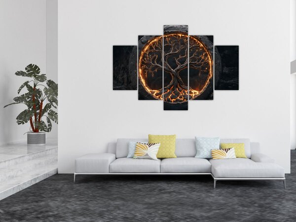 Obraz – Strom života v láve I. (150x105 cm)