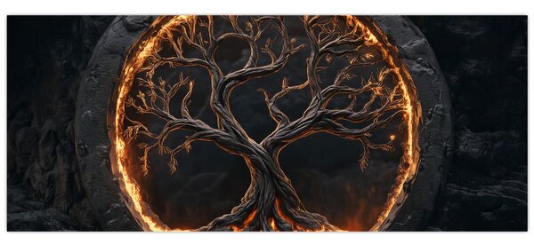 Obraz – Strom života v láve I. (120x50 cm)