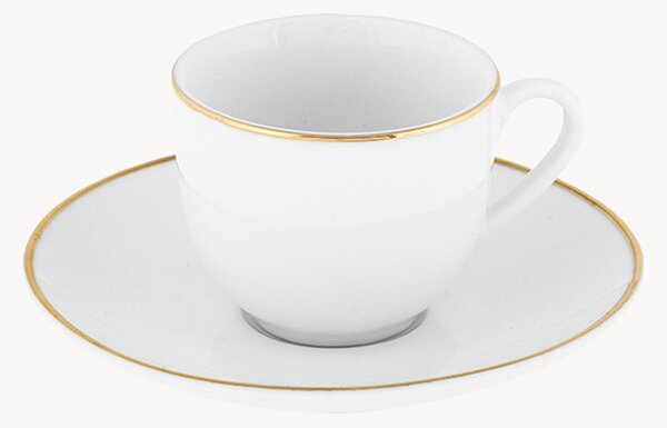 Porcelánové šálky na kávu's podšálkami Gold Chic, 6 ks
