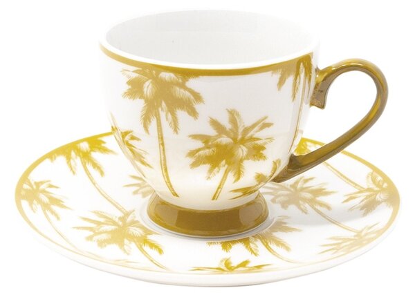 Porcelánové šálky na kávu's podšálkami Aruba, 6 ks