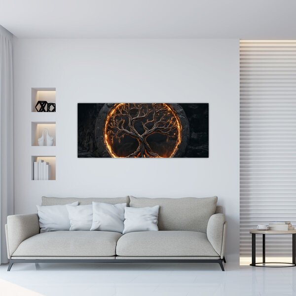 Obraz – Strom života v láve I. (120x50 cm)