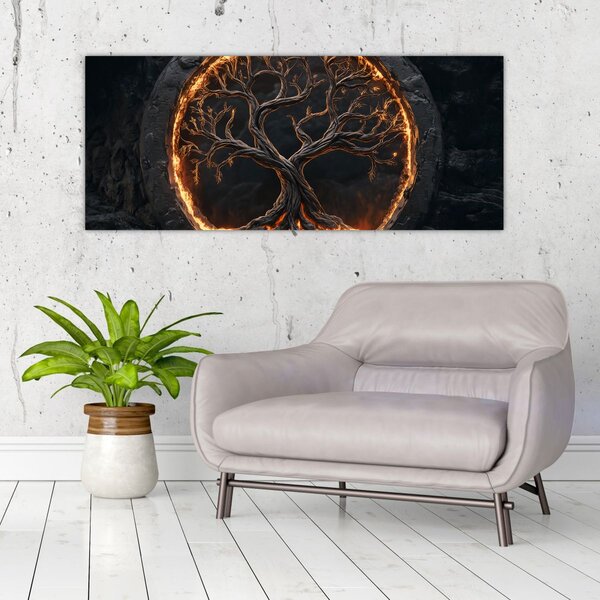 Obraz – Strom života v láve I. (120x50 cm)