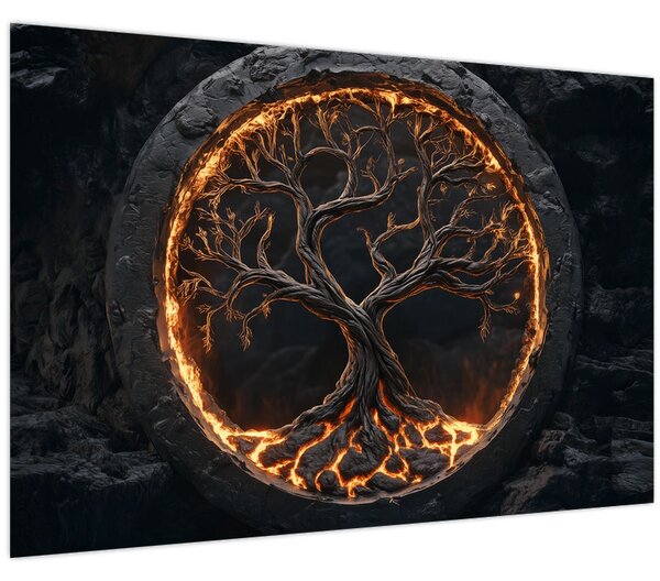 Obraz – Strom života v láve I. (90x60 cm)
