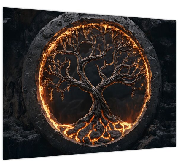 Obraz – Strom života v láve I. (70x50 cm)