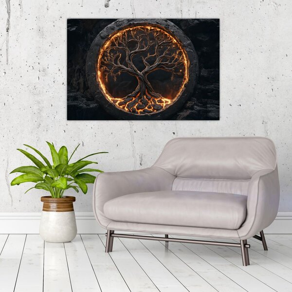 Obraz – Strom života v láve I. (90x60 cm)