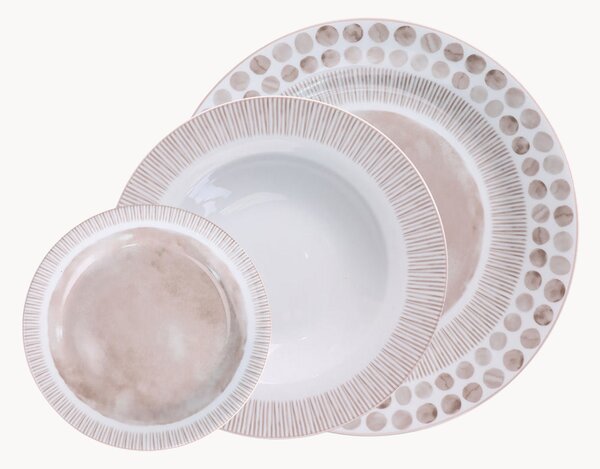 Porcelánová súprava riadu Tabata, 6 osôb, 18 ks