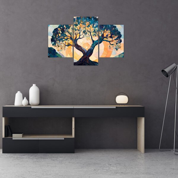 Obraz – Mozaika – slnko a strom II. (90x60 cm)