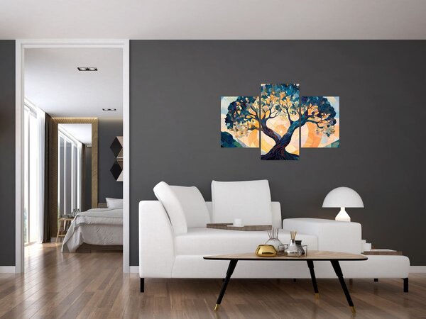 Obraz – Mozaika – slnko a strom II. (90x60 cm)