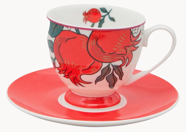 Porcelánové šálky na kávu's podšálkami Alice, 3 ks