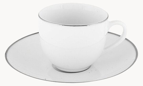 Porcelánové šálky na kávu's podšálkami Platinum Chic, 6 ks