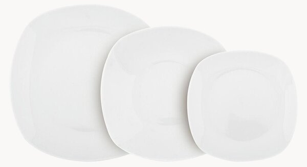 Porcelánová súprava riadu Bianco Quadrato, 6 osôb, 18 ks