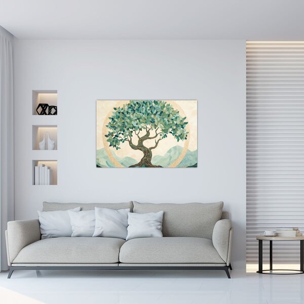 Obraz – Elegantná mozaika so stromom (90x60 cm)