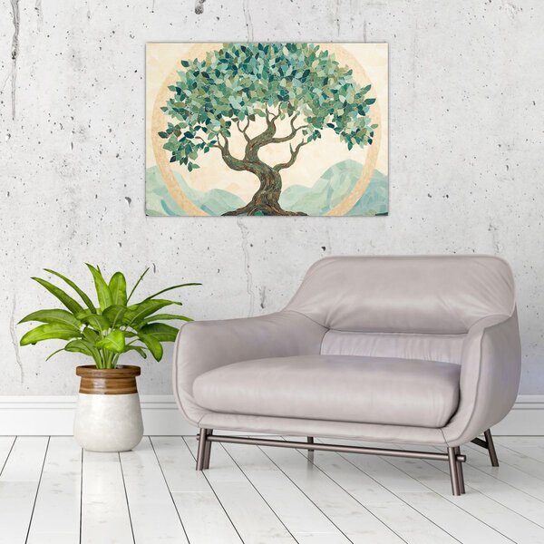 Obraz – Elegantná mozaika so stromom (70x50 cm)