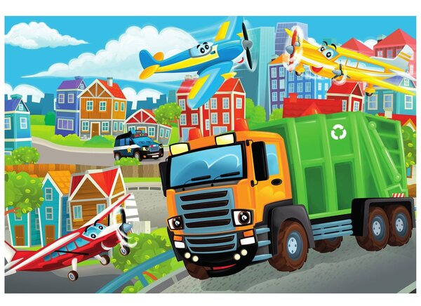 Tapeta smetiarske auto v meste