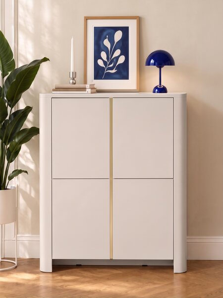 Vysoká komoda Sorrenti 103 cm - kašmír / zlatá