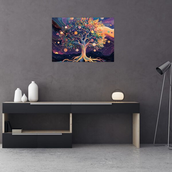 Obraz – Fialový strom plný energie (70x50 cm)