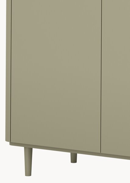 Komoda Elivo 200 cm štvordverová na nožičkách - eukalyptus / dub baltic dune