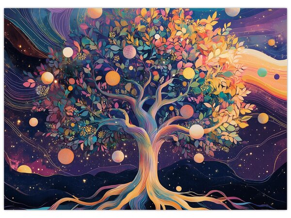 Obraz – Fialový strom plný energie (70x50 cm)
