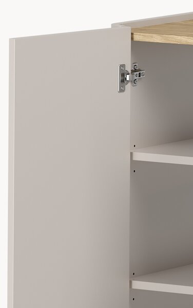 Komoda Elivo 150 cm so zásuvkami na nožičkách - kašmír / olejovaný dub