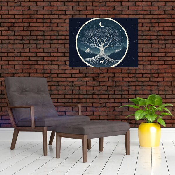 Obraz – Magický strom s jeleňom II. (70x50 cm)