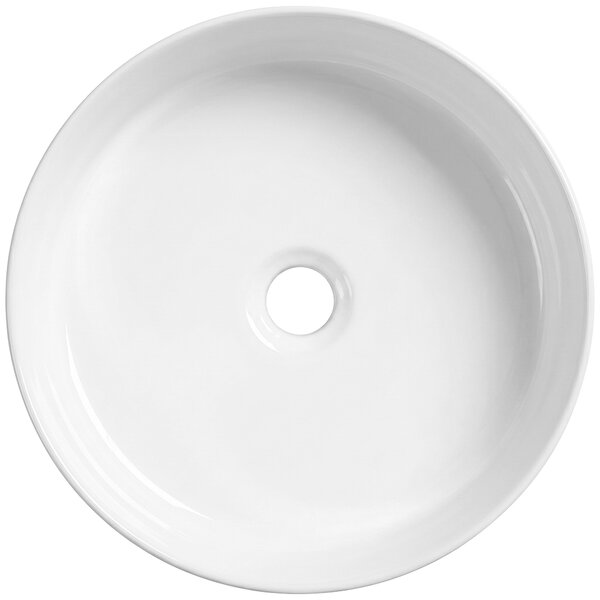 CERANO - Umývadlo keramické Pinto - na dosku - biela lesklá - Ø 35,2 cm