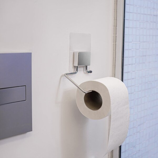 Samolepiaci držiak z pochrómovanej ocele na toaletný papier Compactor