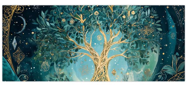 Obraz – Strom života vo vesmíre (120x50 cm)